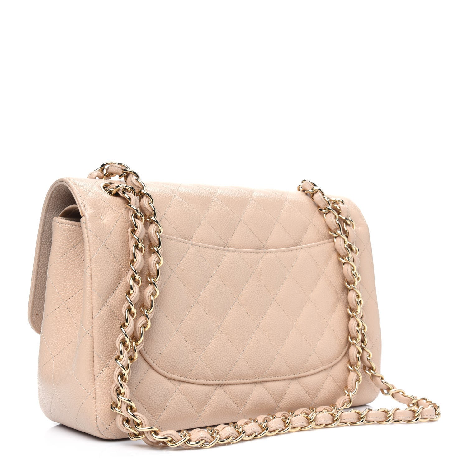 Chanel Caviar Quilted Jumbo Double Flap Light Beige 3 of 22
