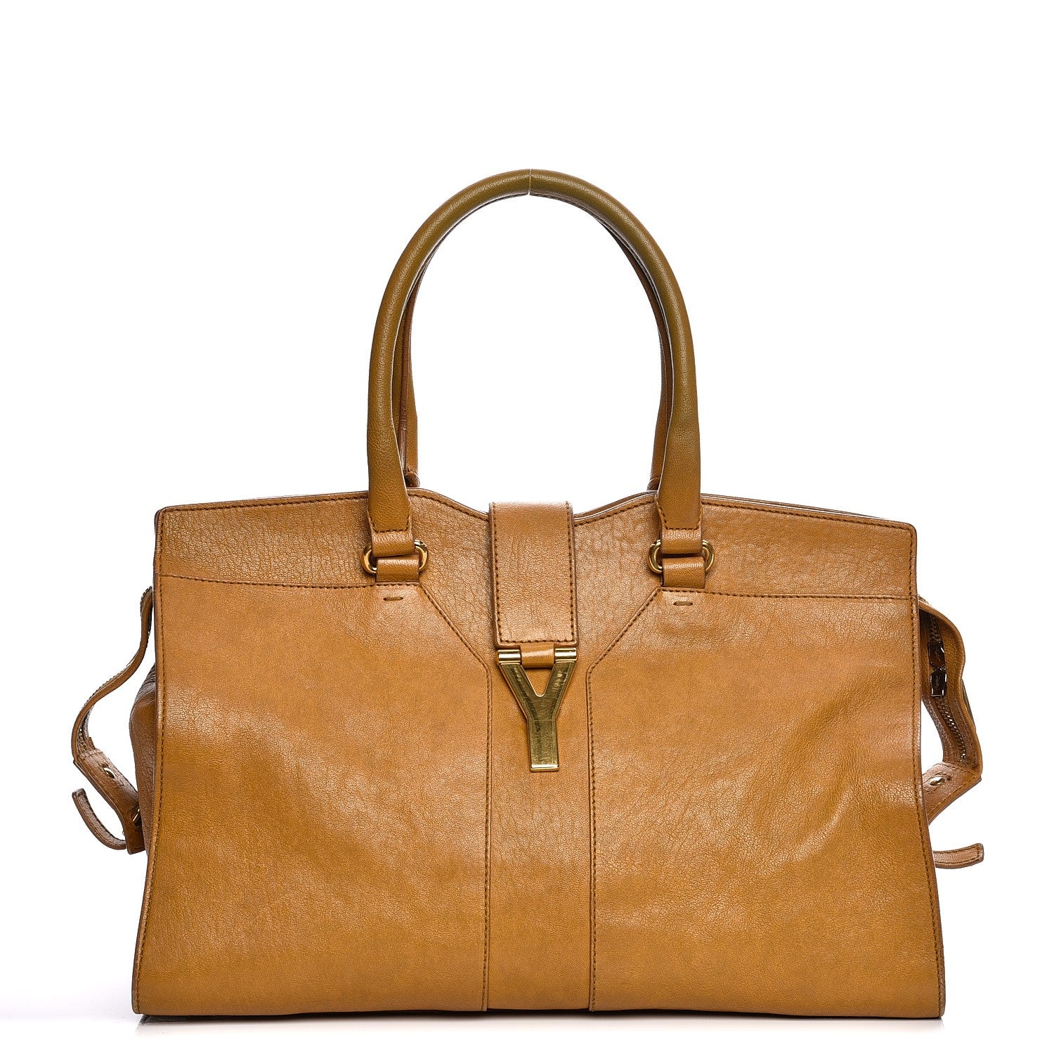 Saint Laurent Sheepskin Medium Cabas ChYc Mustard 1 of 16