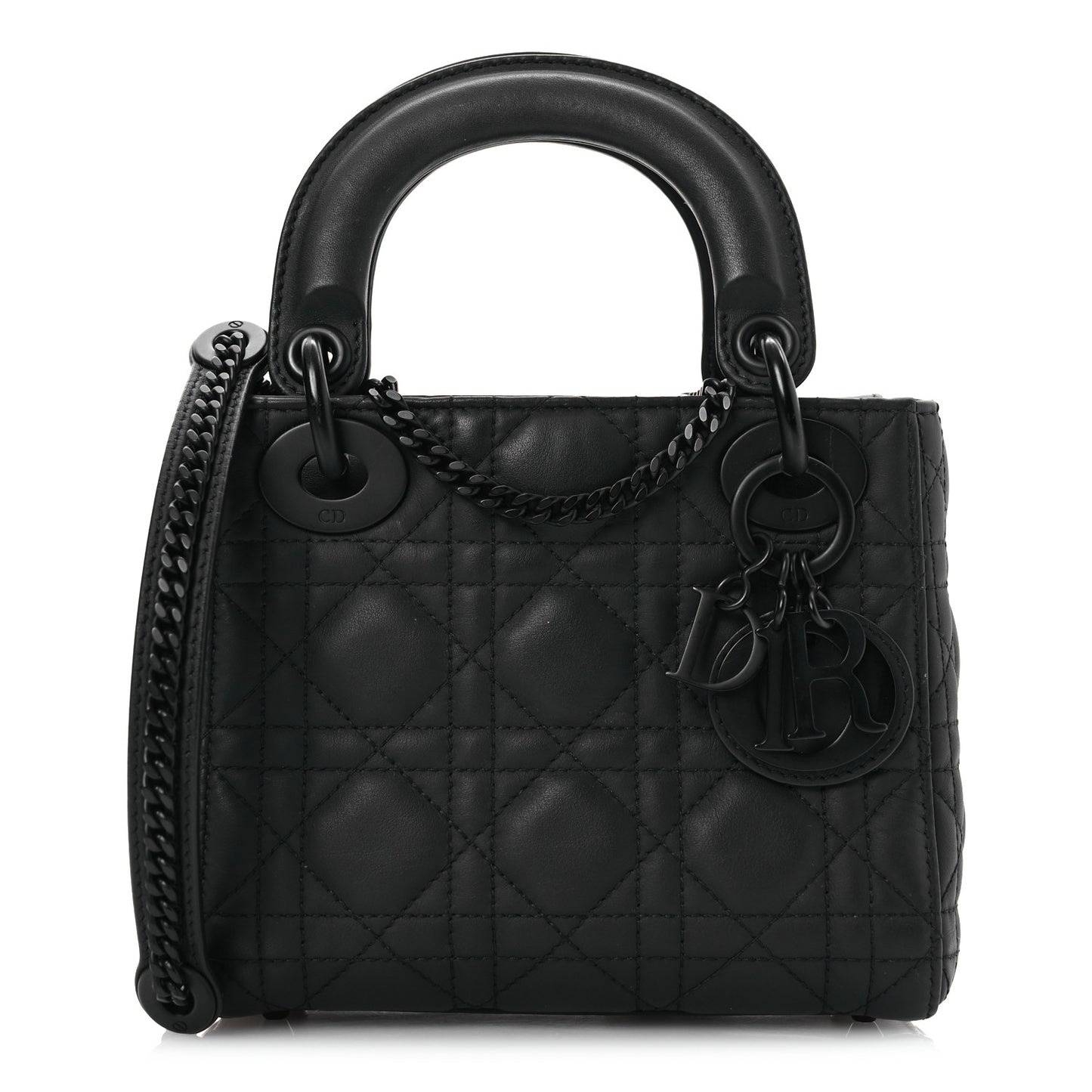 Ultra Matte Calfskin Cannage Mini Lady Dior Black