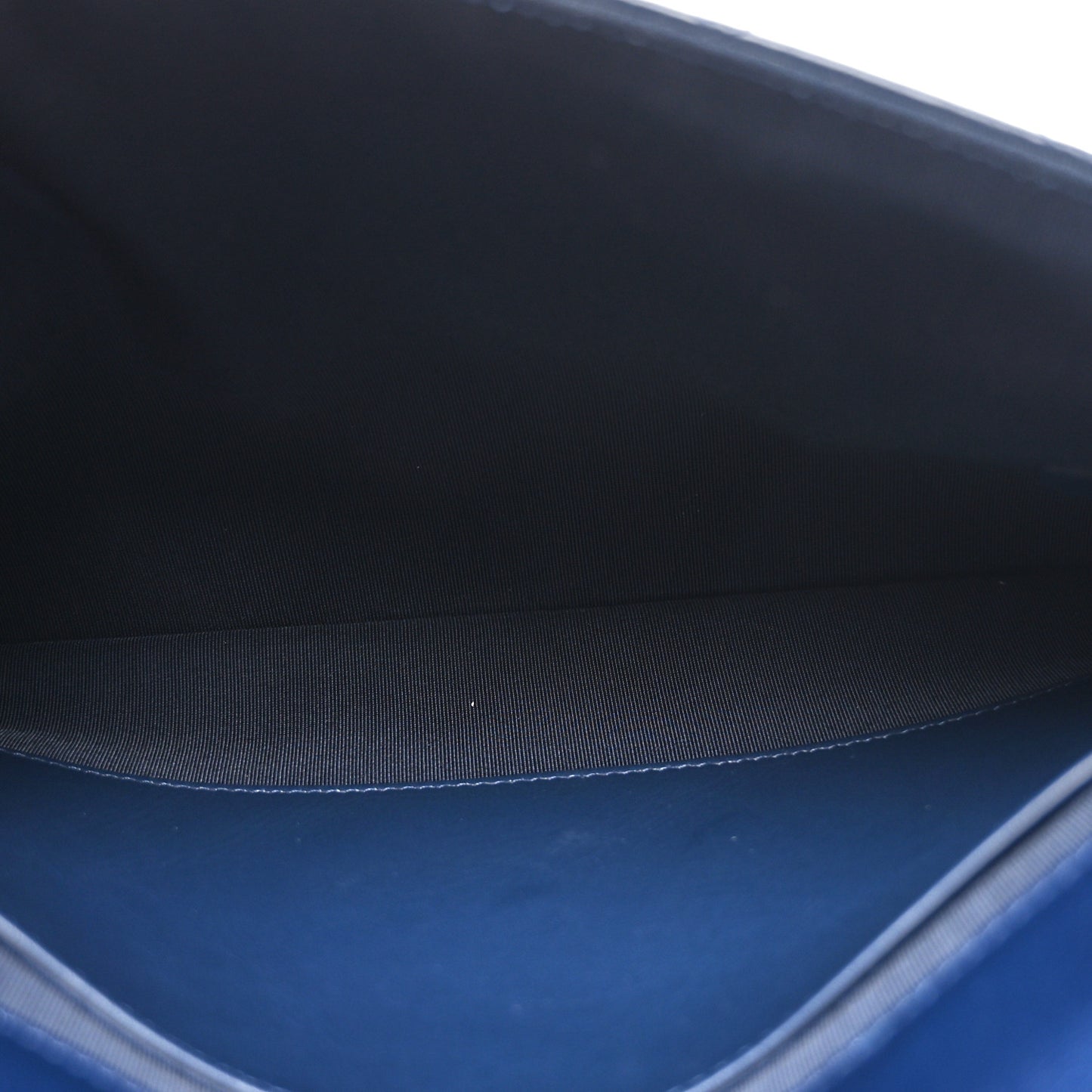 Goatskin Stitched Golden CC Flap Clutch Navy