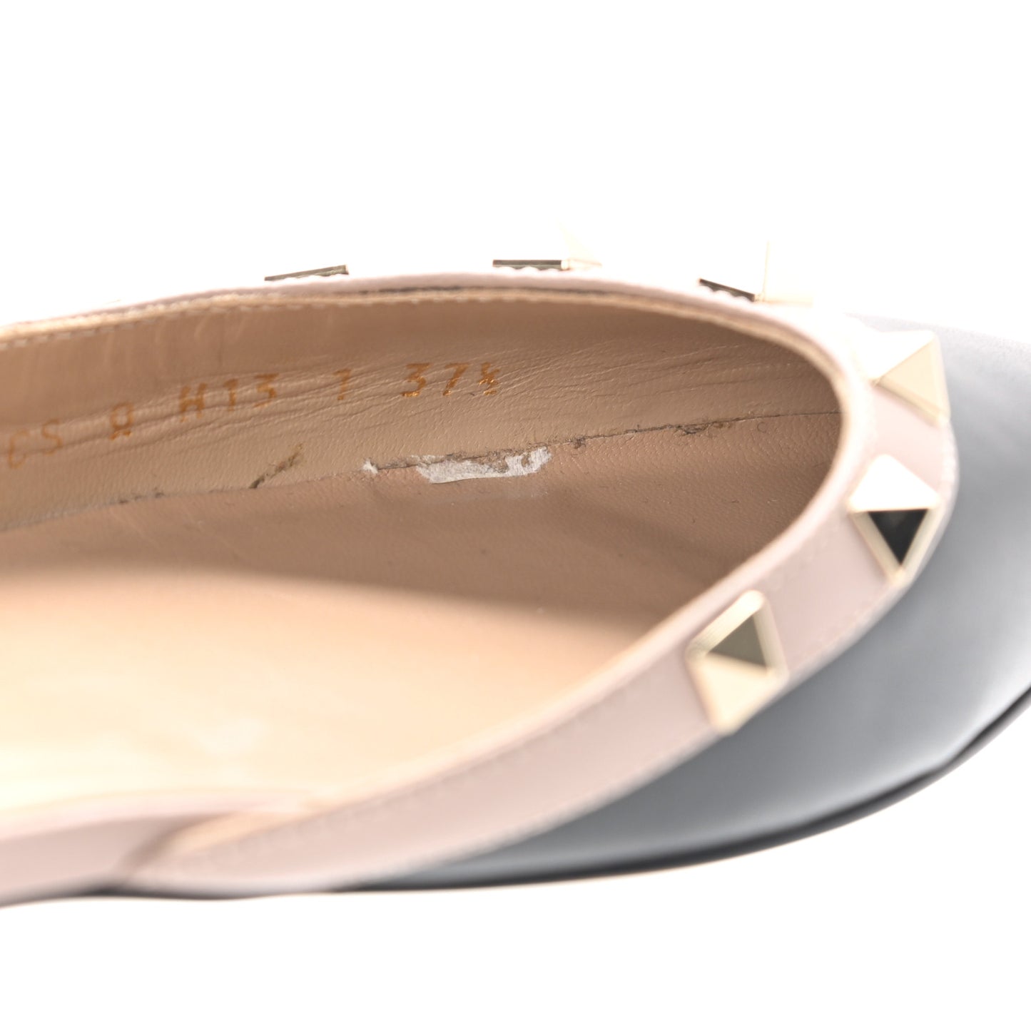 Nappa Rockstud Slingback Flats 37.5 Black Poudre