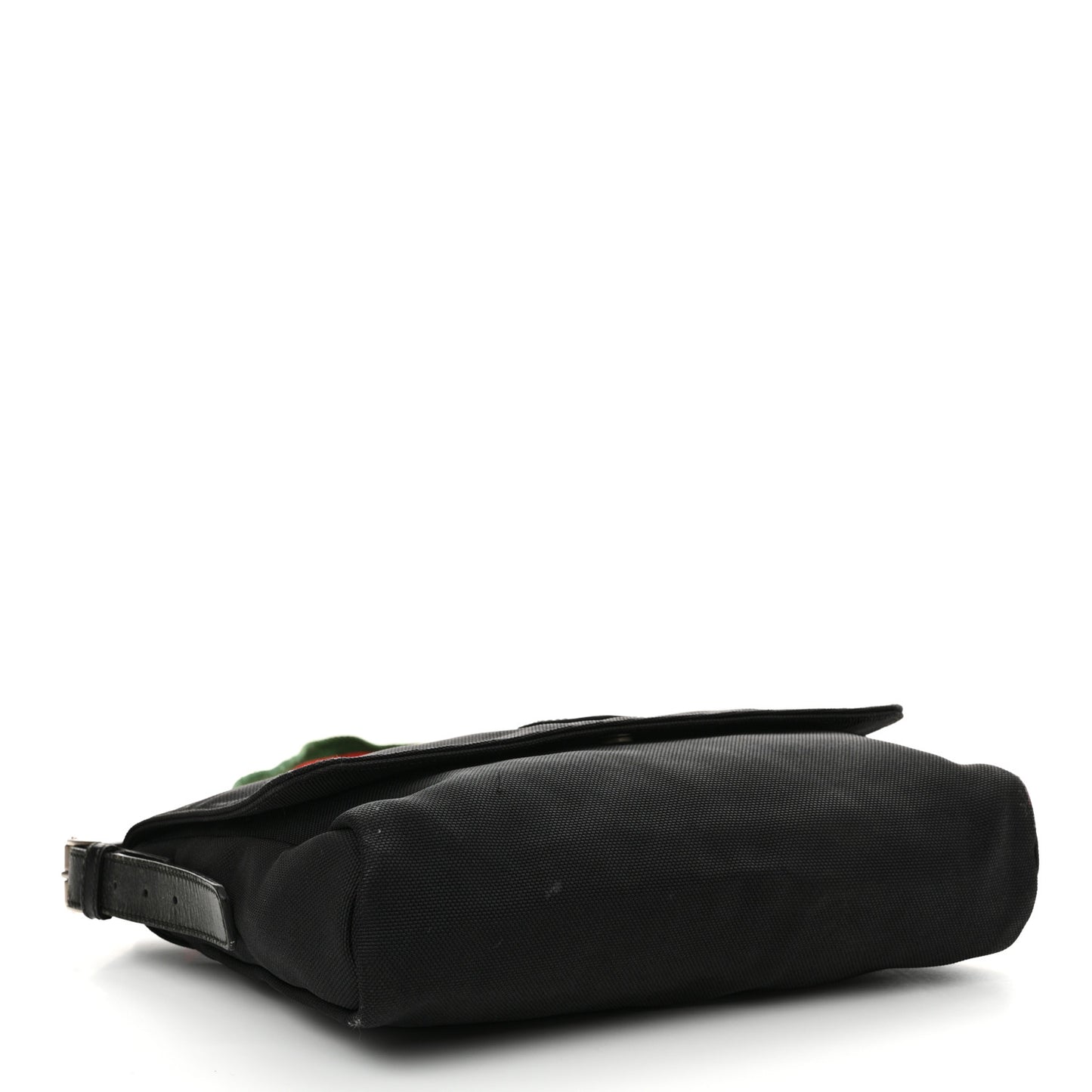 Techno Canvas Web Large Flap Messenger Bag Black