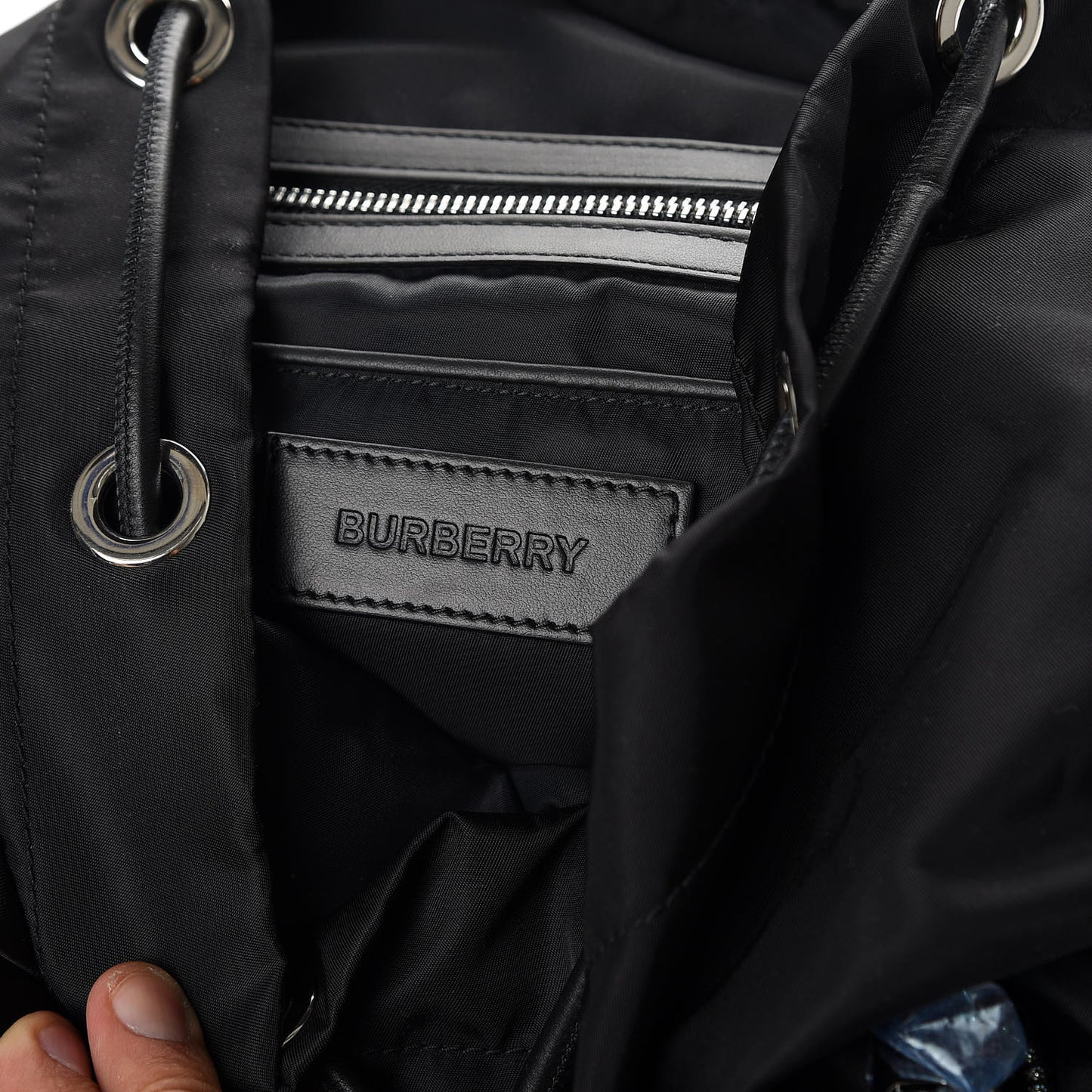 Nylon Logo Print Medium Rucksack Backpack Black