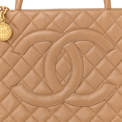 Chanel Caviar Quilted Medallion Tote Beige 8 of 11
