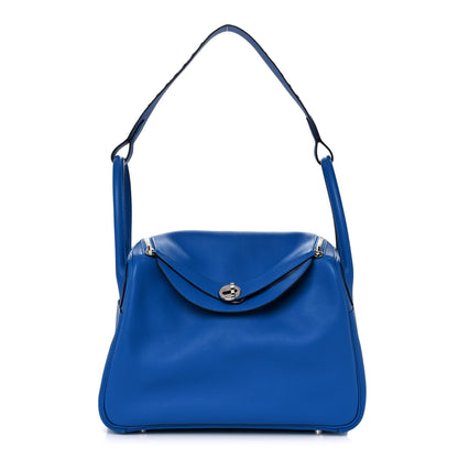 Hermes Swift Epsom Lindy 30 Tressage De Cuir Bleu Zellige Bleu Encre Rouge 3 of 16