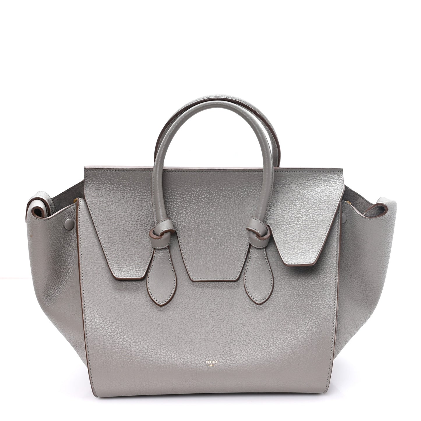 Crisped Calfskin Small Tie Knot Tote Medium Grey