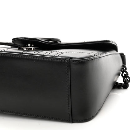 Gucci Calfskin Matelasse Monochrome Mini GG Marmont Top Handle Shoulder Bag Black 9 of 9