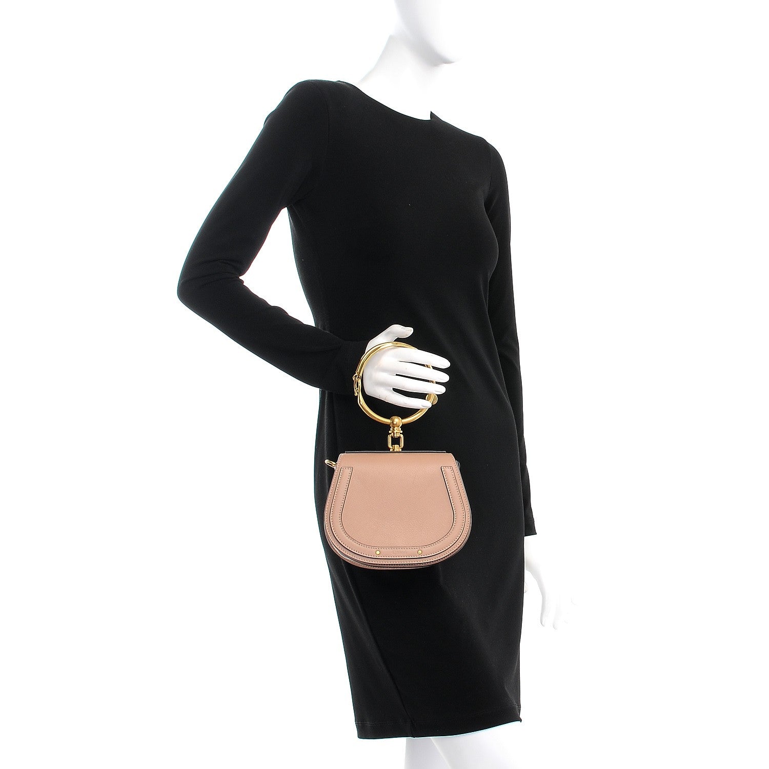 Chloe Calfskin Suede Small Nile Bracelet Bag Biscotti Beige 3 of 8