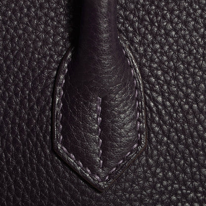 Hermes Taurillon Clemence Birkin 30 Raisin 9 of 22