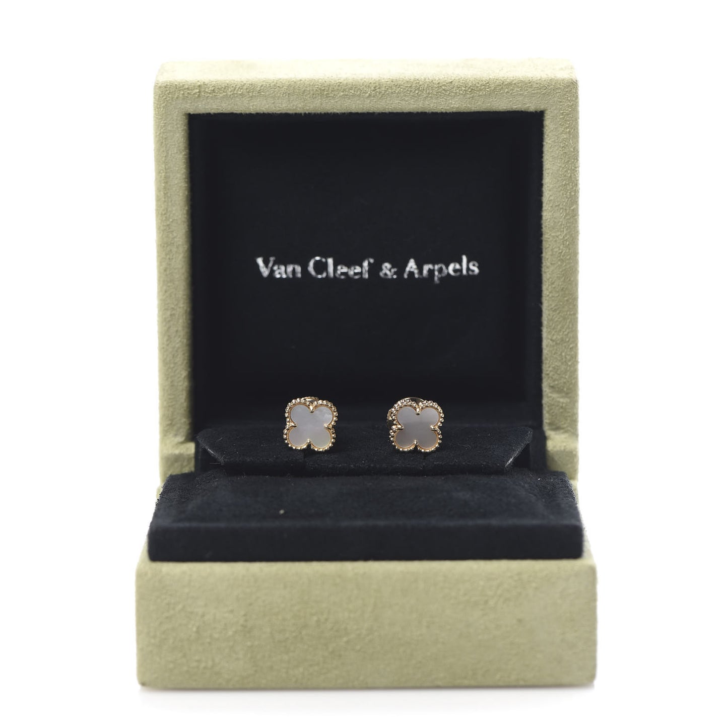 18K Yellow Gold Mother of Pearl Sweet Alhambra Earrings