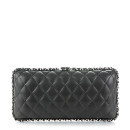 Chanel Lambskin Quilted Chain Around Clutch Grey 1 of 7