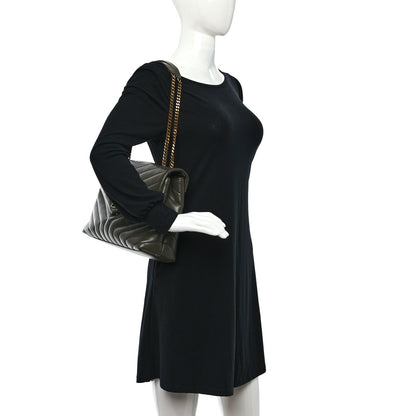 Saint Laurent Calfskin Y Quilted Monogram Medium Loulou Chain Satchel Military Olive 2 of 11