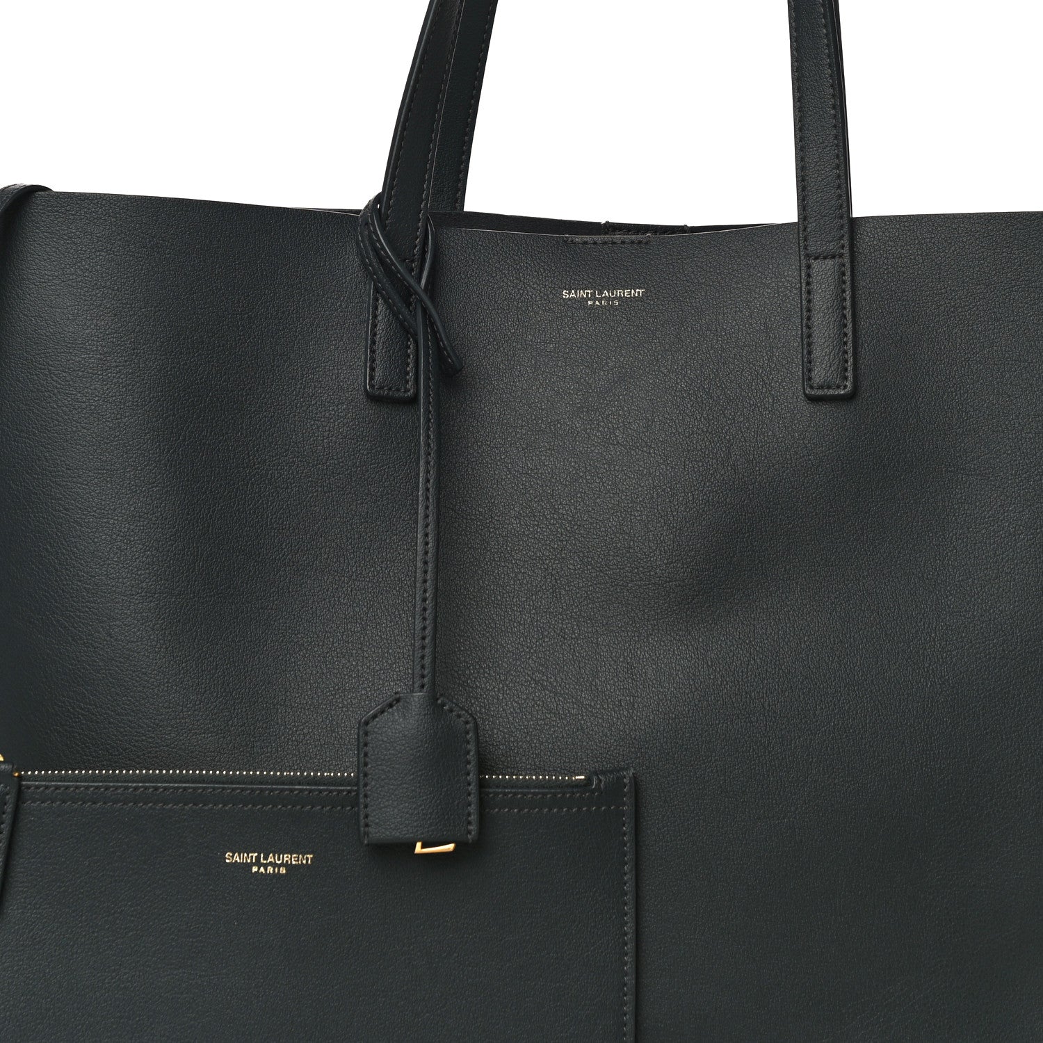 Saint Laurent Calfskin Large Shopping Tote Dark Grey 7 of 13