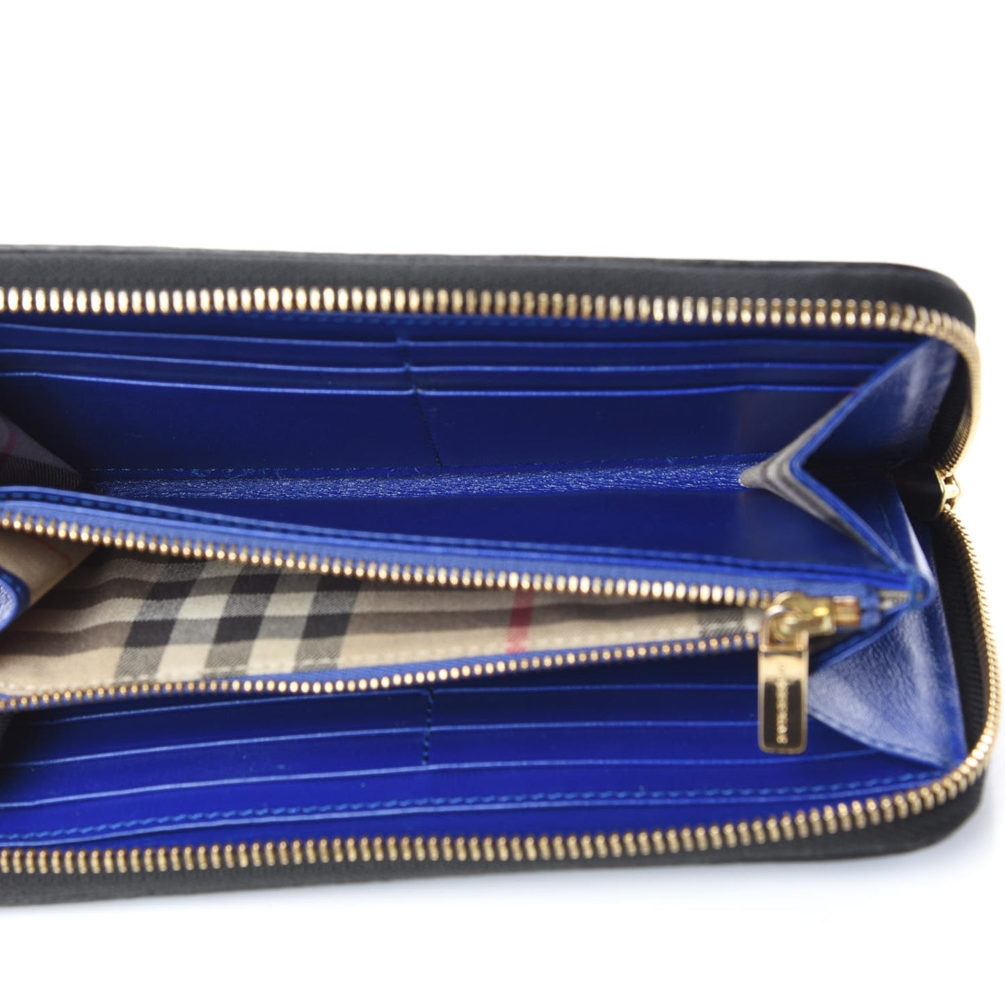 Calfskin Ziggy Zip Around Wallet Brilliant Blue