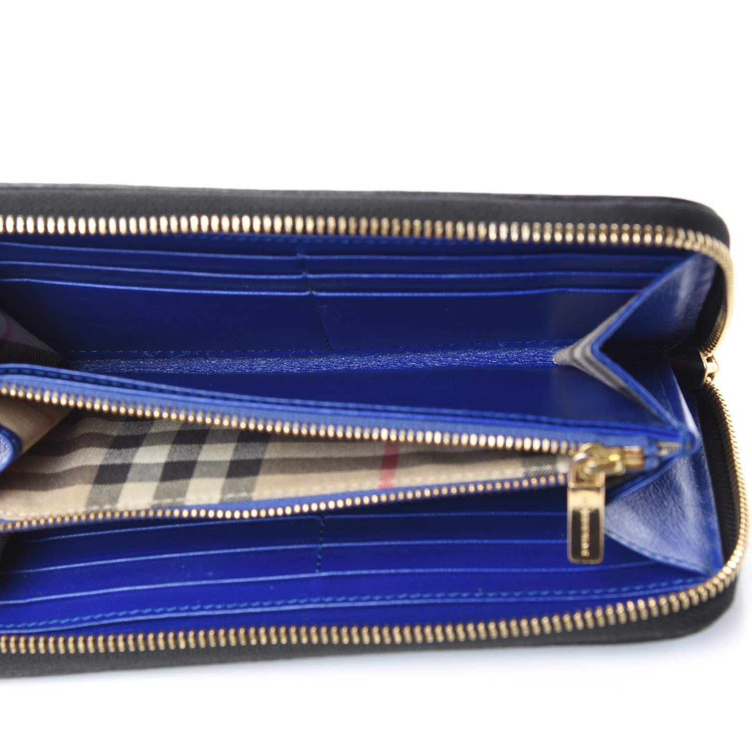 Burberry Calfskin Ziggy Zip Around Wallet Brilliant Blue 5 of 10