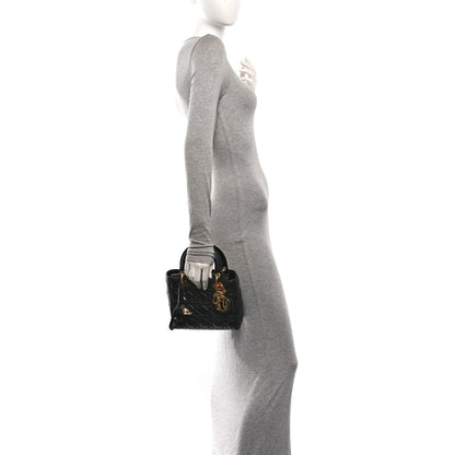 Christian Dior Lambskin Cannage Small Jeweled Lady Dior Black 2 of 10