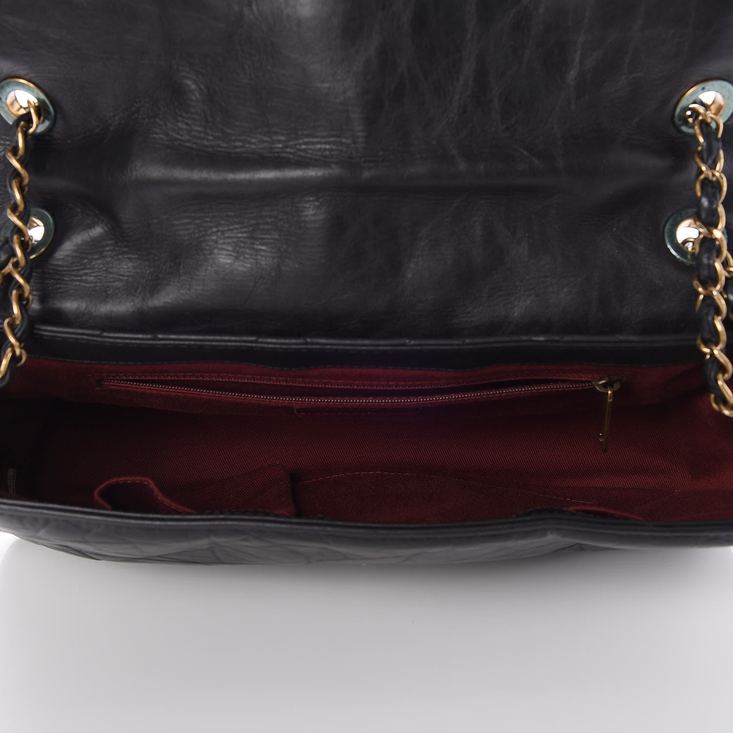Chanel Aged Calfskin Quilted Medium Pondichery Flap Black 5 of 9