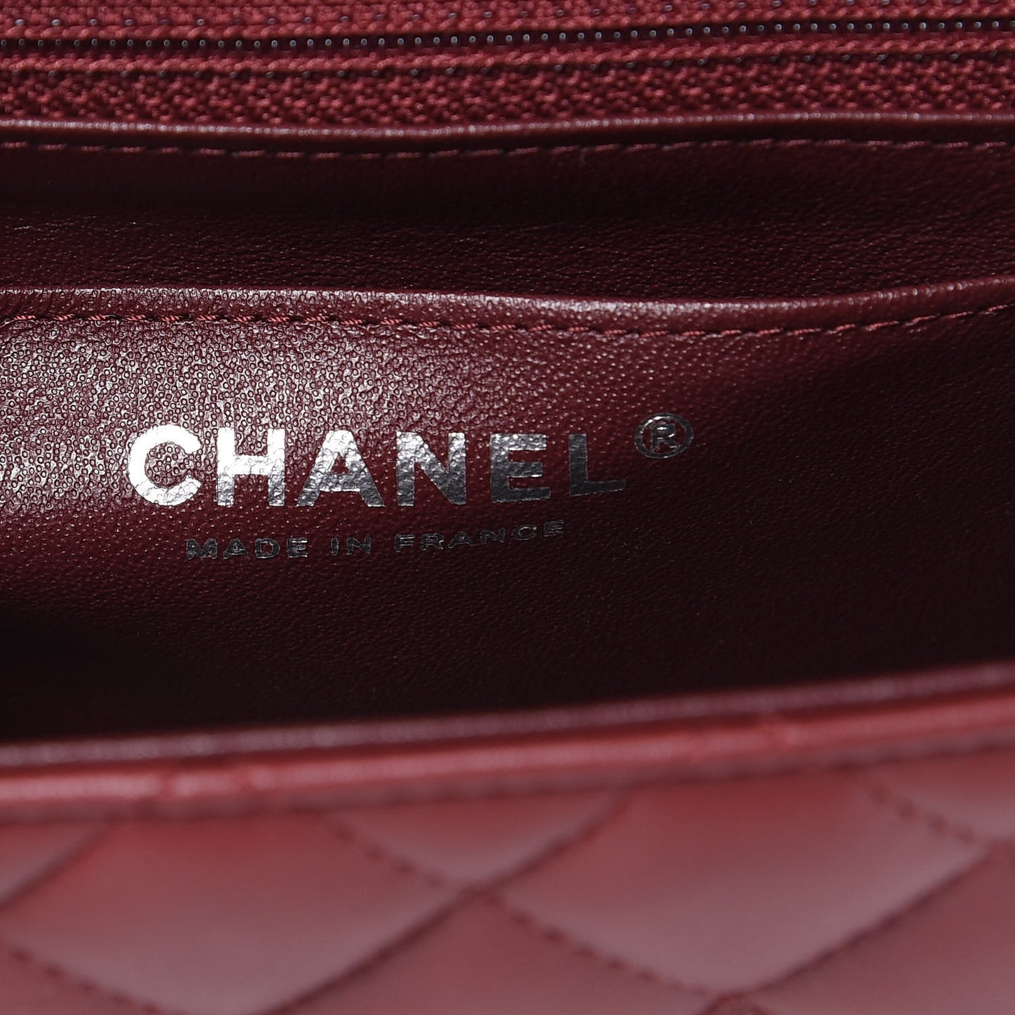 Lambskin Quilted Mini Square Flap Burgundy