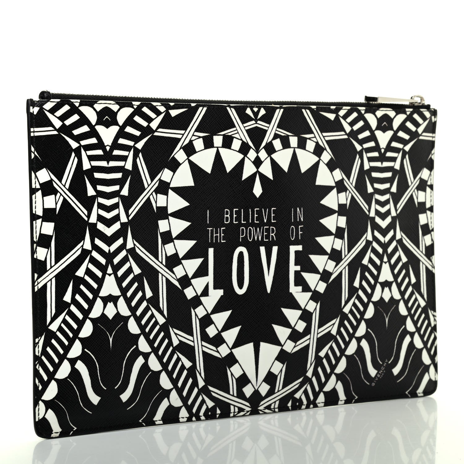 Givenchy Calfskin Power of Love Print Medium Pouch Black 2 of 4