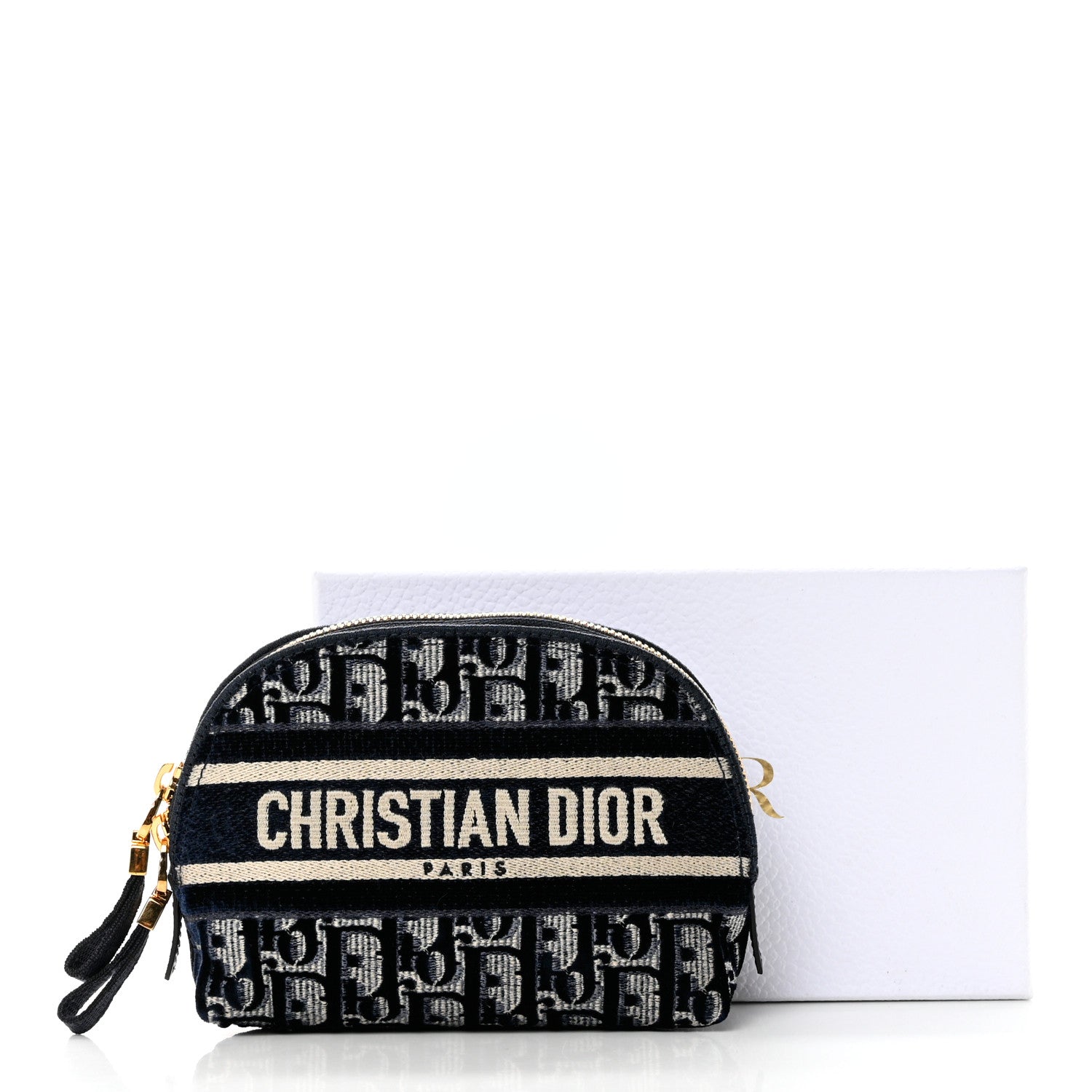 Christian Dior Velvet Oblique Cosmetic Pouch Blue 8 of 8