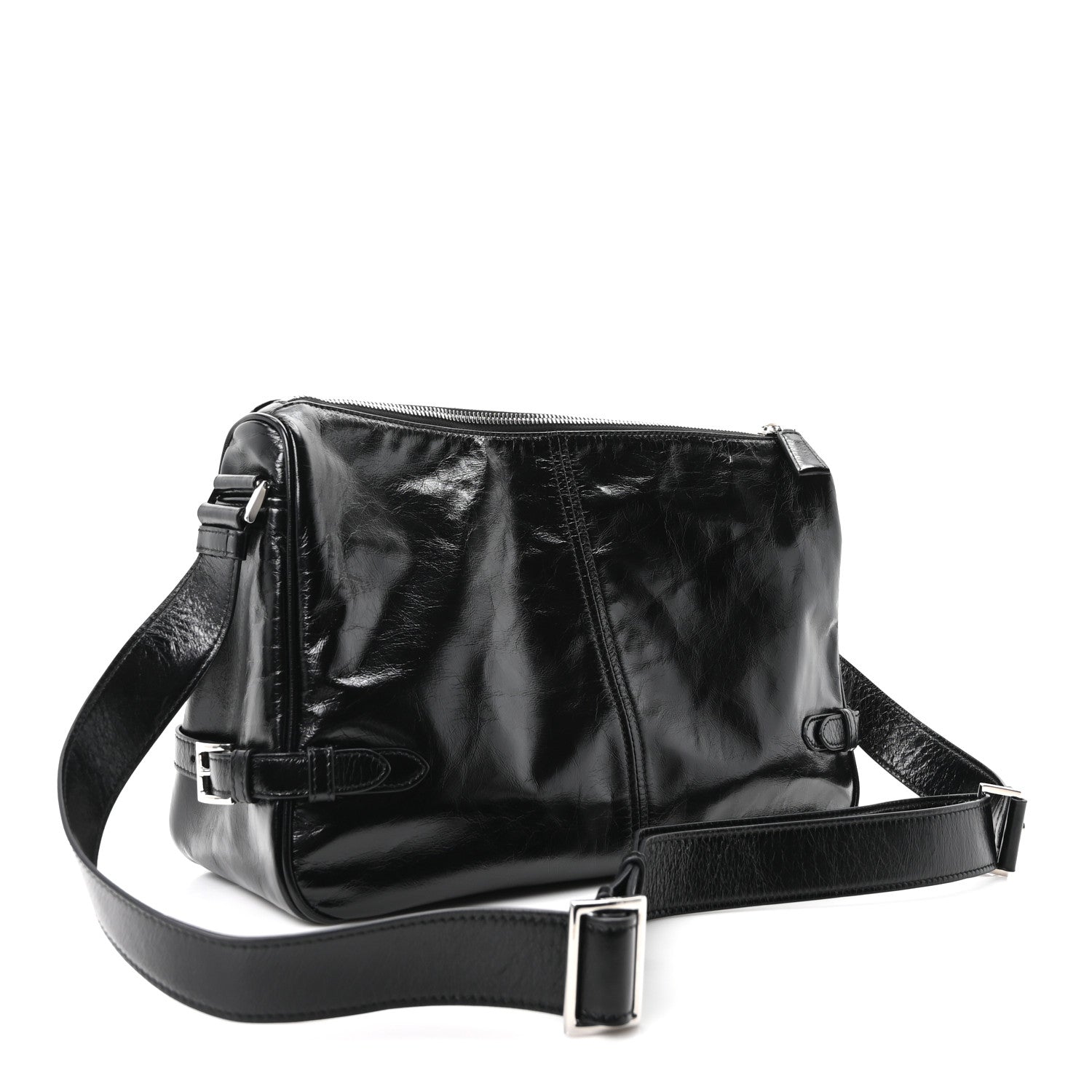 Prada Vitello Shine Shoulder Bag Black 3 of 9