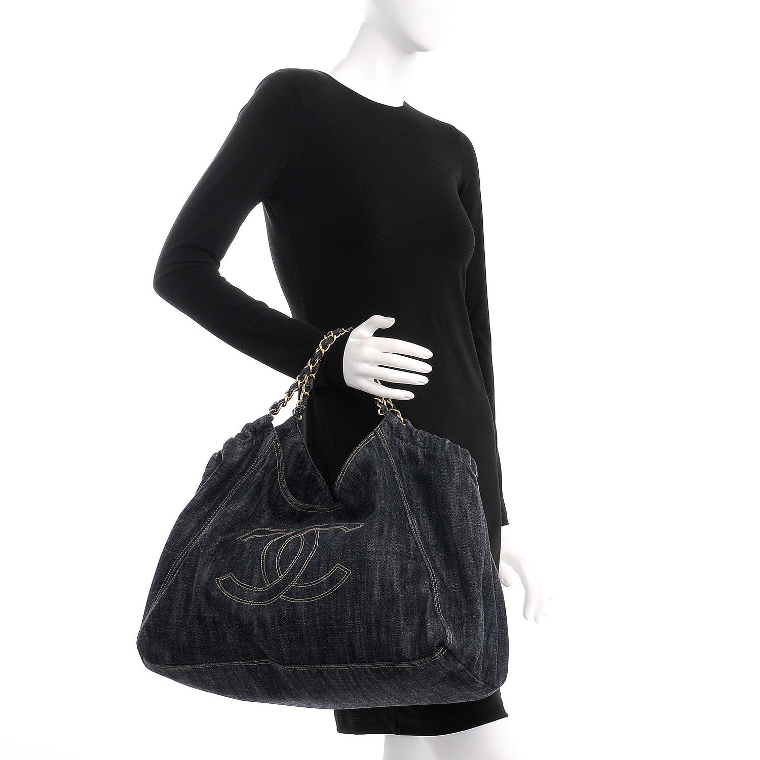 Chanel Denim XL Coco Cabas Tote Dark Blue 2 of 10