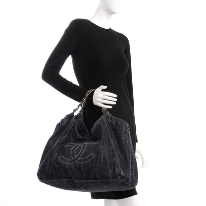 Chanel Denim XL Coco Cabas Tote Dark Blue 2 of 10