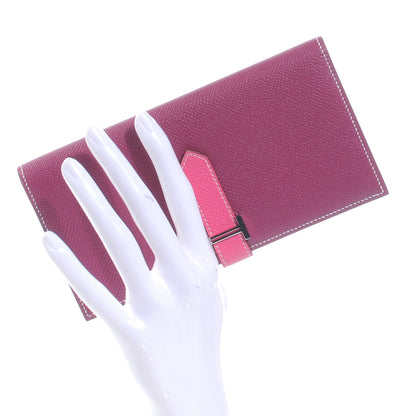 Hermes Epsom Bi Color Bearn Wallet Tosca Rose Tyrien 2 of 8