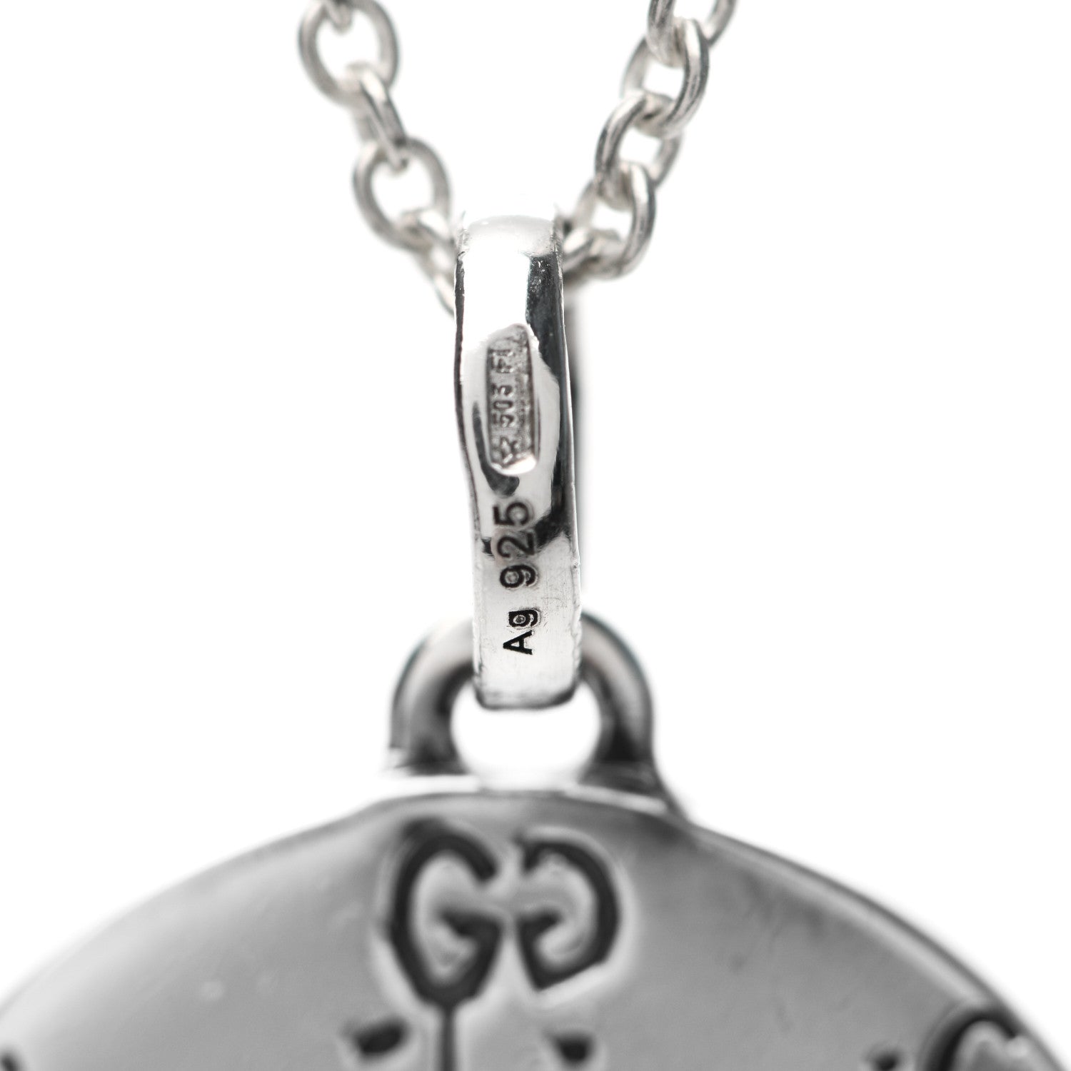 Gucci Sterling Silver Enamel Ghost Real Pendant Necklace 5 of 5