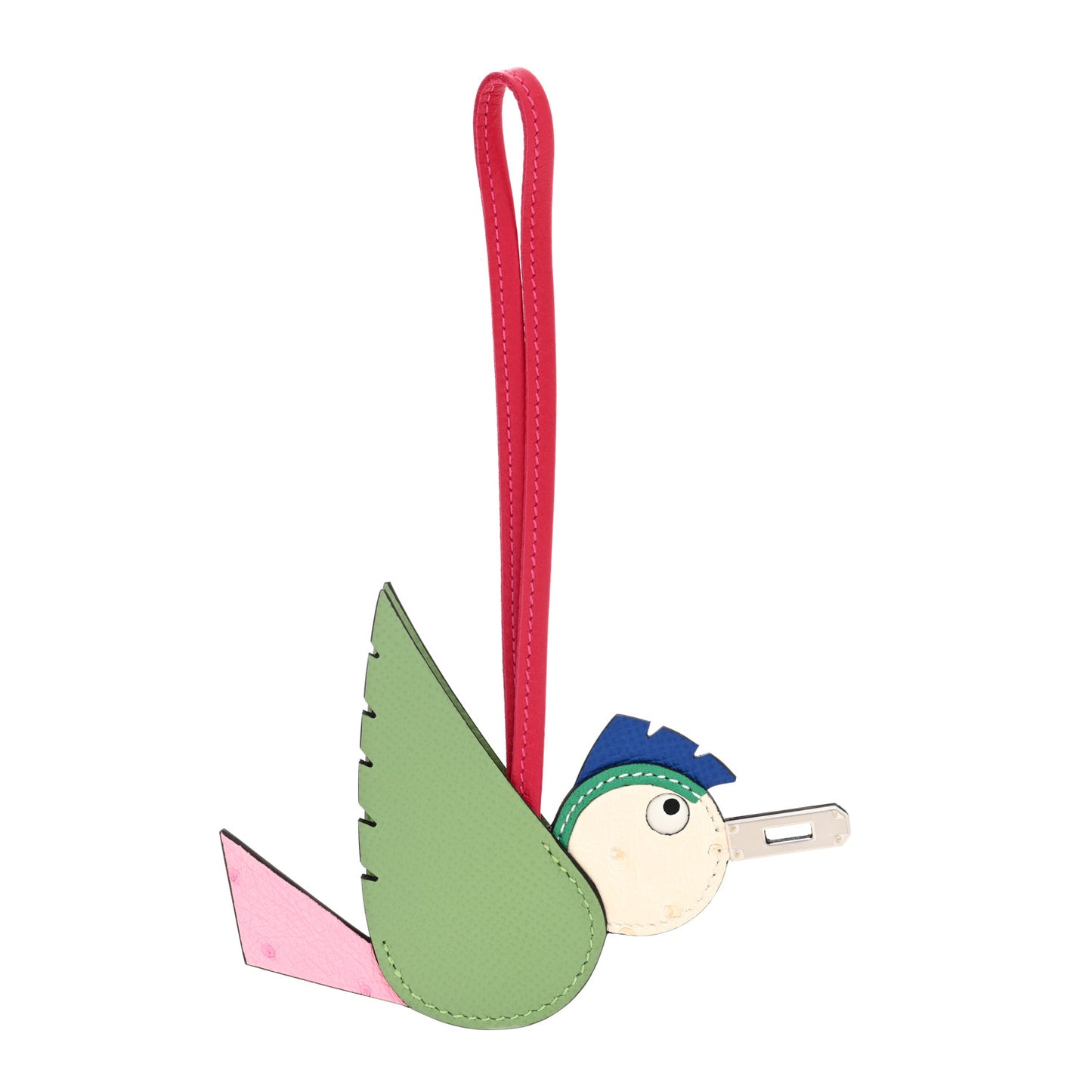 Ostrich Epsom Swift Birdy Bag Charm Vert Criquet Bubblegum Nata Menthe Bleu France Framboise