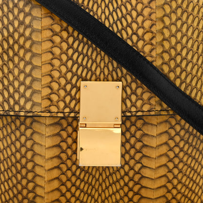 Celine Cobra Calfskin Medium Classic Box Flap Bag Yellow 7 of 12
