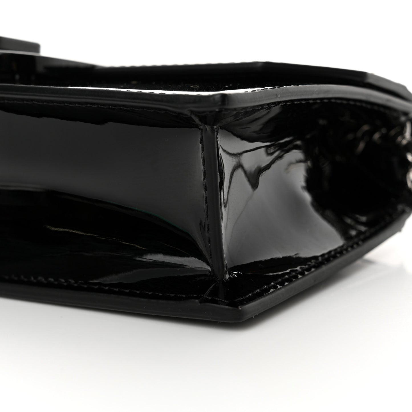 Patent Calfskin Mini Elisa Baguette Black