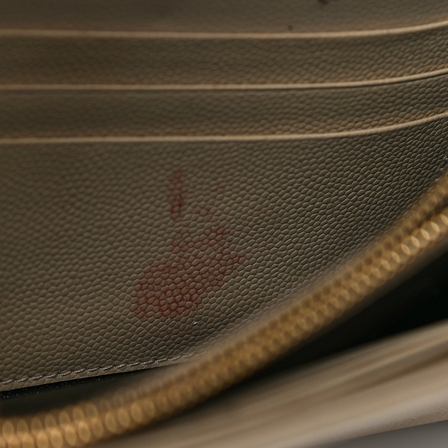 Grain De Poudre Matelasse Chevron Monogram Chain Wallet Dark Latte