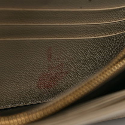 Saint Laurent Grain De Poudre Matelasse Chevron Monogram Chain Wallet Dark Latte 15 of 30