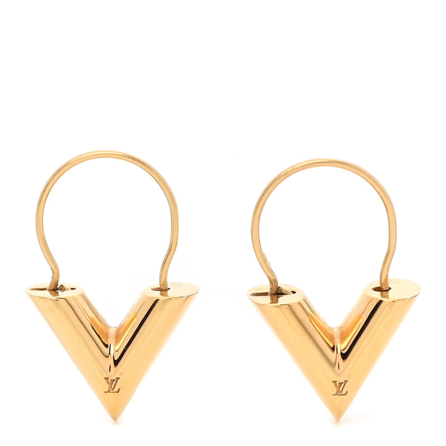 Brass Essential V Hoop Earrings Gold