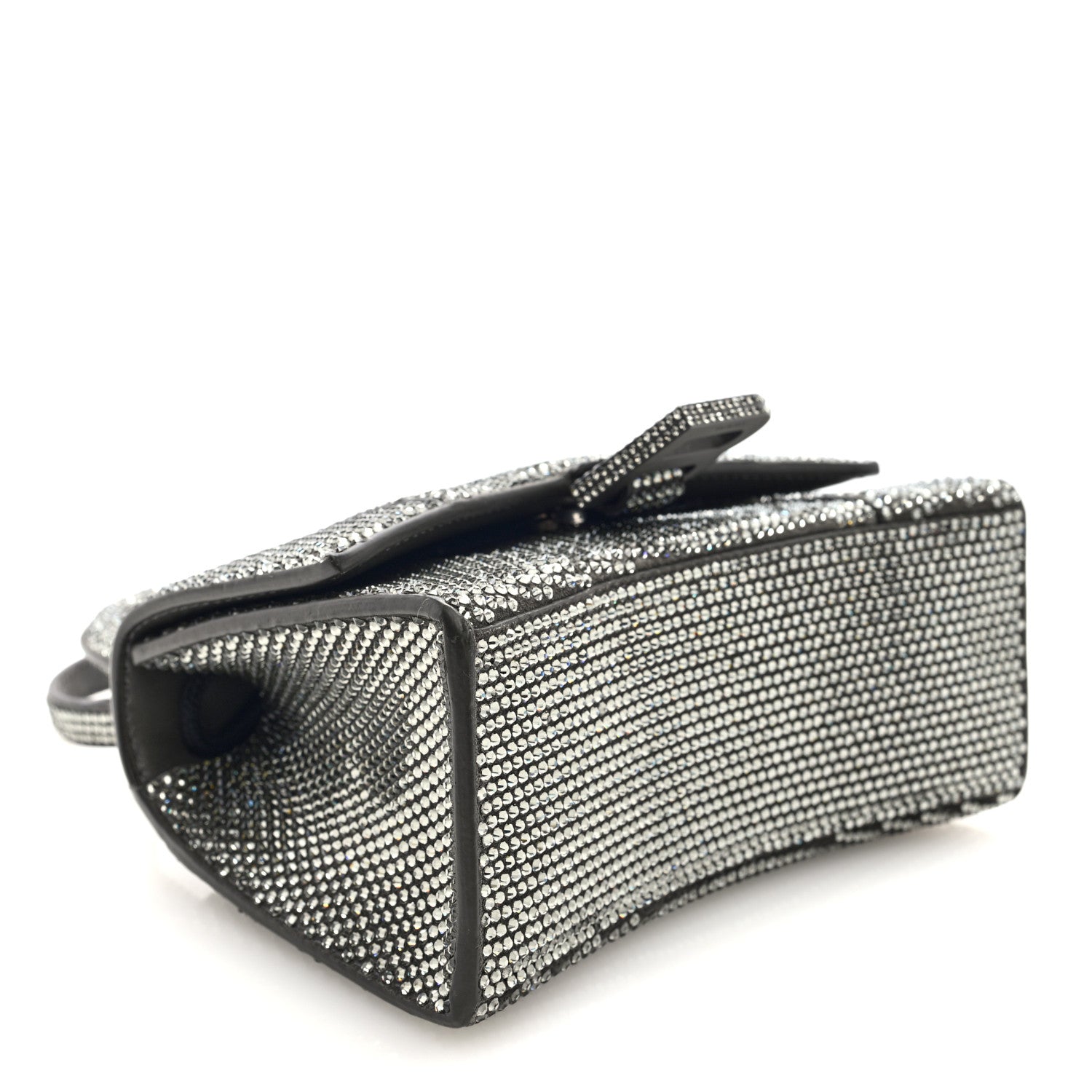Balenciaga Strass Suede Hourglass Top Handle Bag XS Smoke Grey Crystal 4 of 9