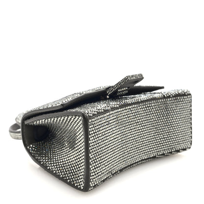 Balenciaga Strass Suede Hourglass Top Handle Bag XS Smoke Grey Crystal 4 of 9