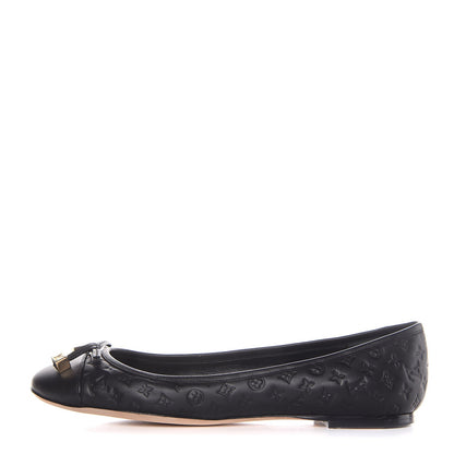 Louis Vuitton Calfskin Embossed Monogram Debbie Ballerina Flats 38.5 Black 1 of 11