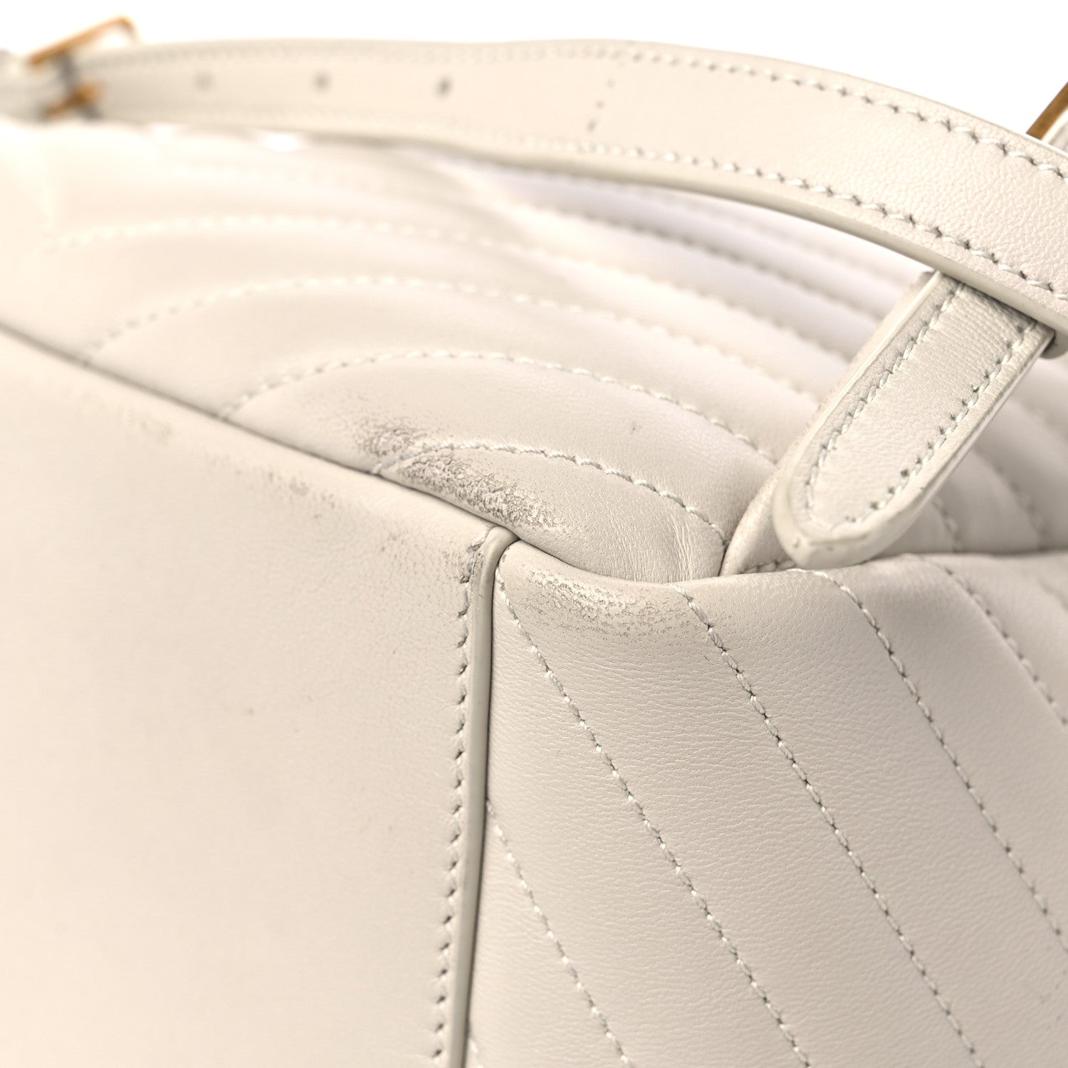 Saint Laurent Lambskin Matelasse Monogram Joe Backpack Cream 10 of 15