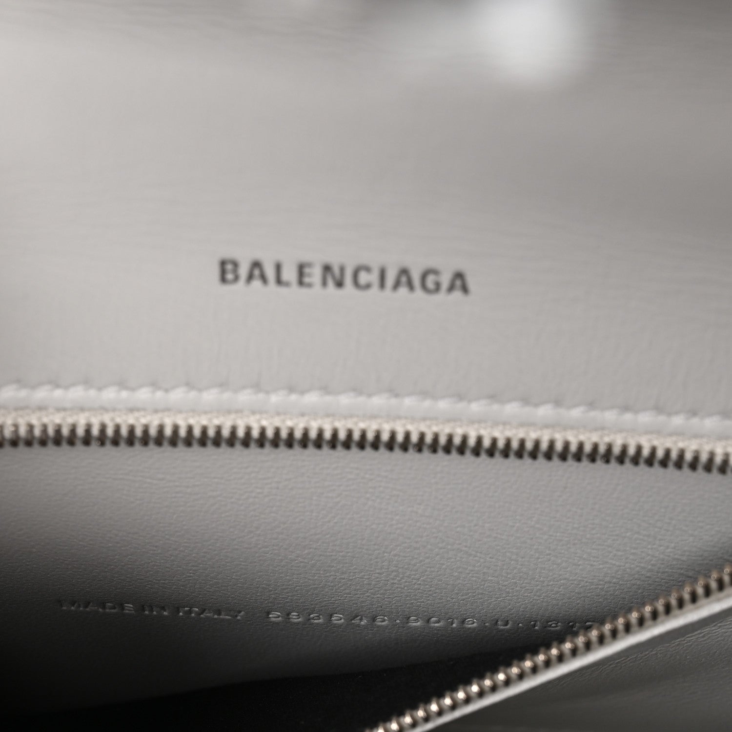 Balenciaga Shiny Calfskin Crocodile Embossed Small Hourglass Top Handle Bag White 7 of 10