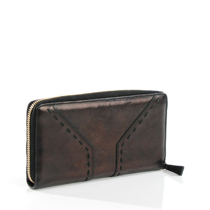 Saint Laurent Metallic Buffalo Muse Zip Around Wallet Black 4 of 10