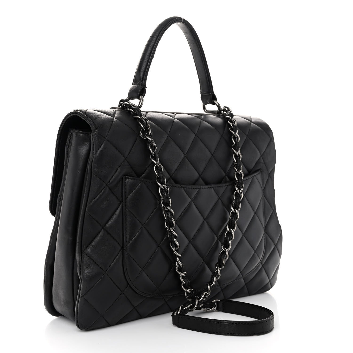 Chanel Lambskin Quilted Large Trendy CC Dual Handle Flap Bag Black 3 of 12