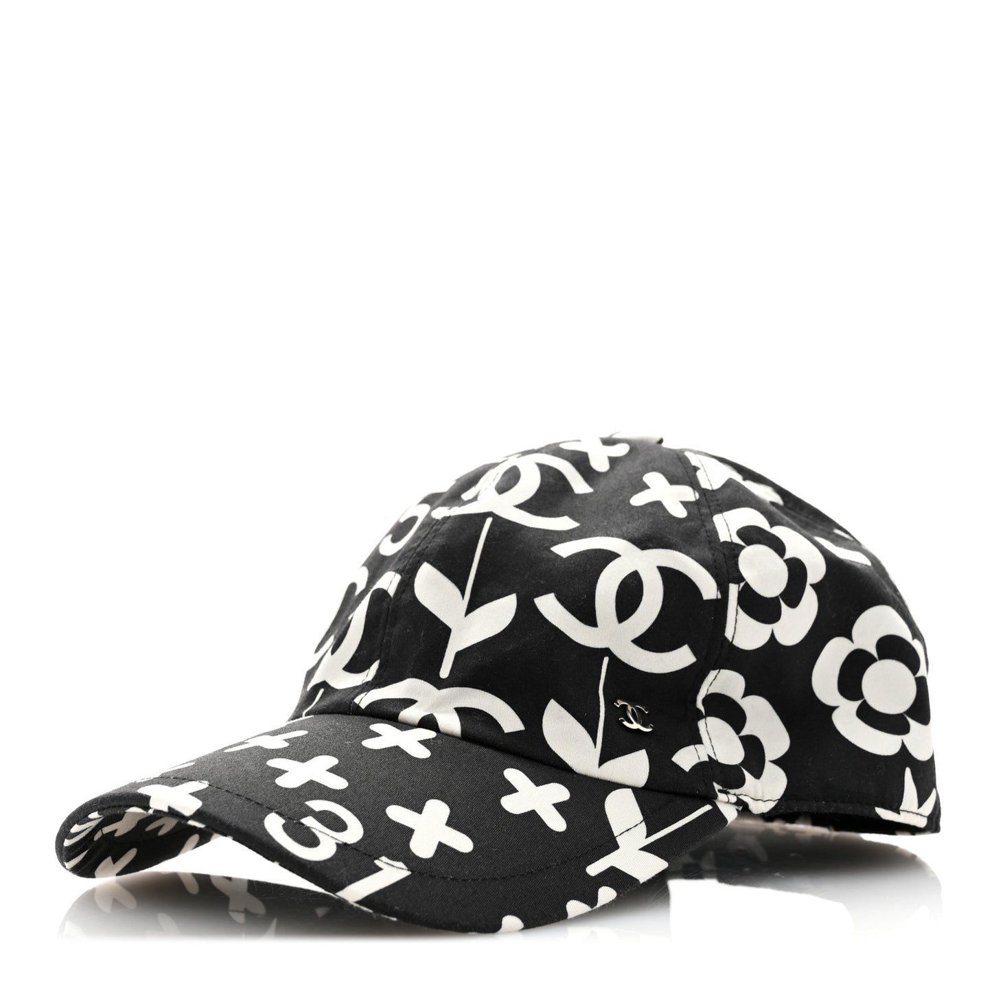 Cotton Cap Hat Black White