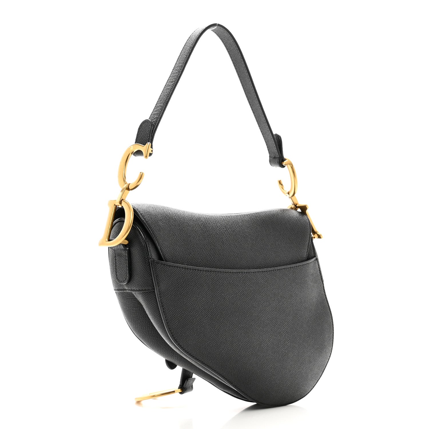 Christian Dior Grained Calfskin Saddle Bag Black 3 of 10