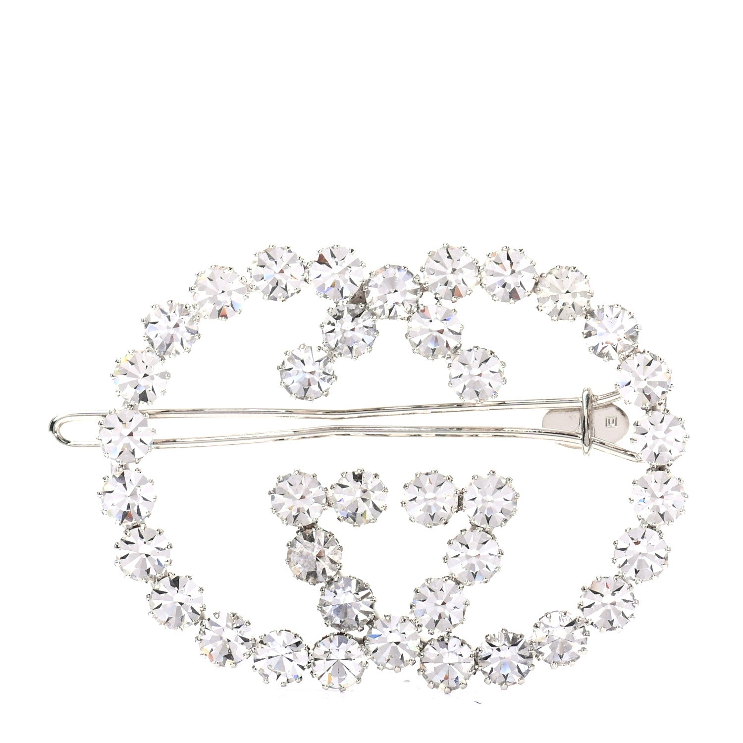 Gucci Crystal Interlocking G Hair Clip Silver 1 of 5