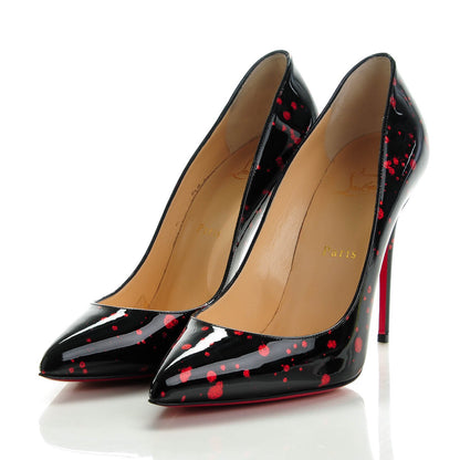 Christian Louboutin Patent Pollock Pigalle Follies 100 Pumps 38.5 Black Red 3 of 7