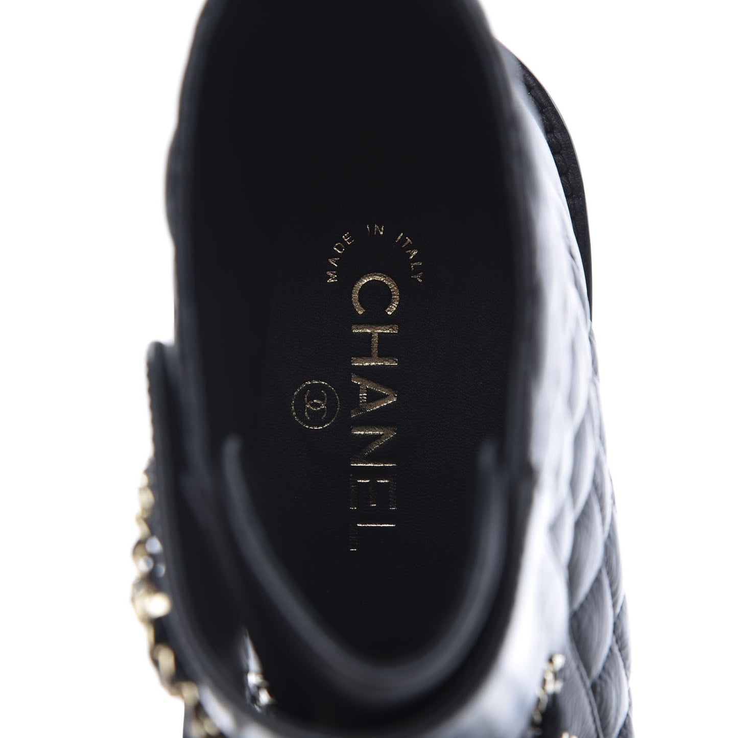 Shiny Goatskin Calfskin Quilted Lace Up Combat Boots 40.5 Black