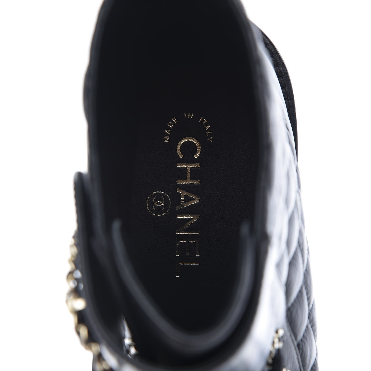 Chanel Shiny Goatskin Calfskin Quilted Lace Up Combat Boots 40.5 Black 7 of 9