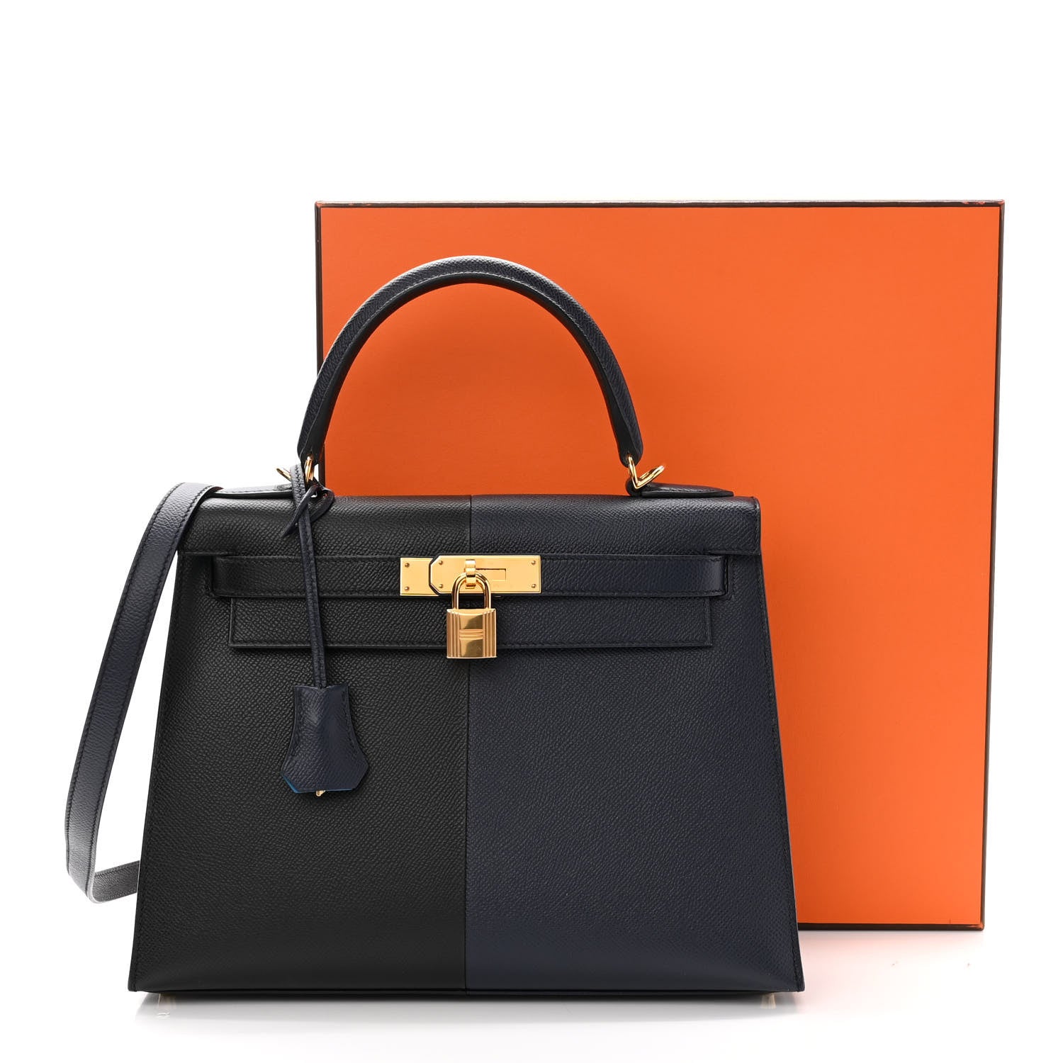 Hermes Epsom Casaque Kelly Sellier 28 Bleu Indigo Black Bleu Frida 12 of 12