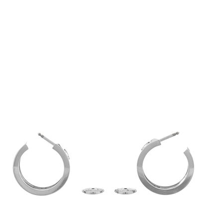 Cartier 18K White Gold 6 Diamond 5.5mm LOVE Hoop Earrings 3 of 4
